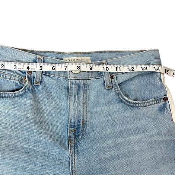 Joie *Ace Vice Versa Contrast 2 Tone Blue/White Midrise Straight Leg Jeans - Picture 12 of 14